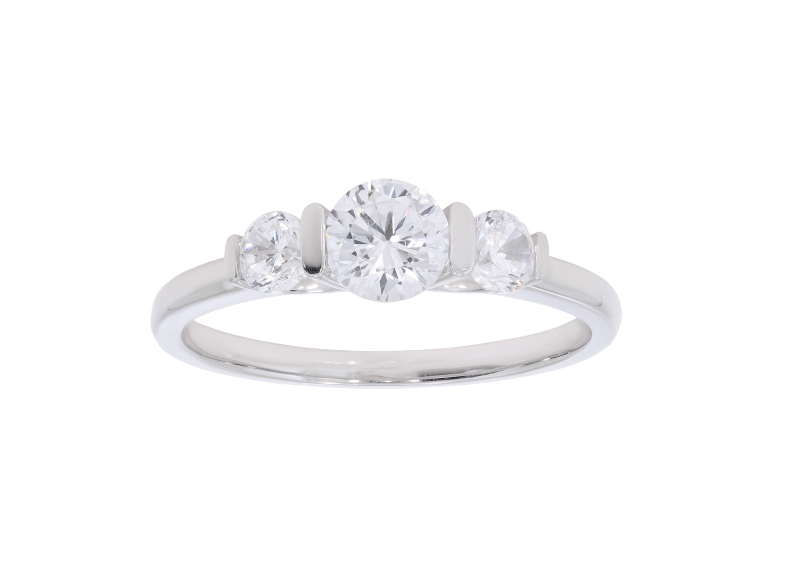 0.87 ct Round Lab Grown Diamond Engagement Ring Certified 14k Gold