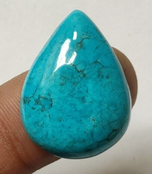 Natural Blue Turquoise 33.60 Ct. Pear Cabochon Loose Gemstone for Ring & Pendant