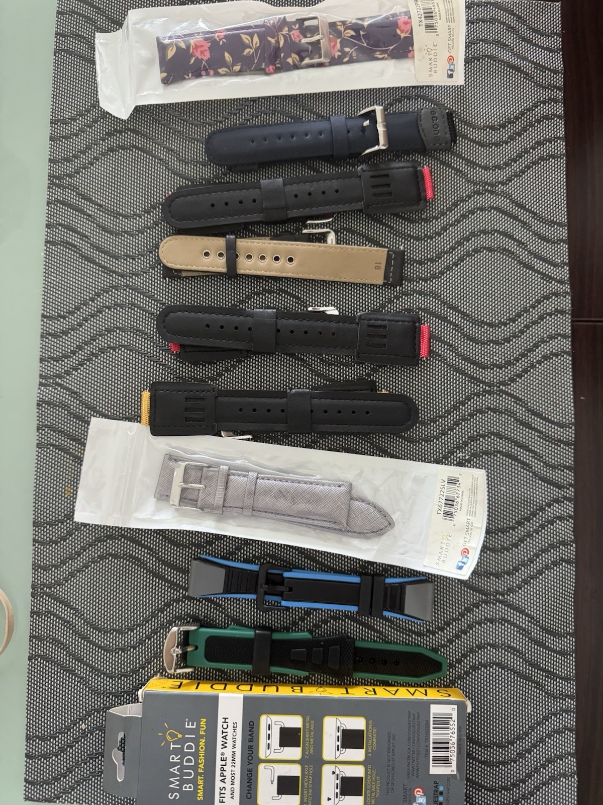 Unisex Leather Rubber And More Watch Band Package Of Ten Various Sizes