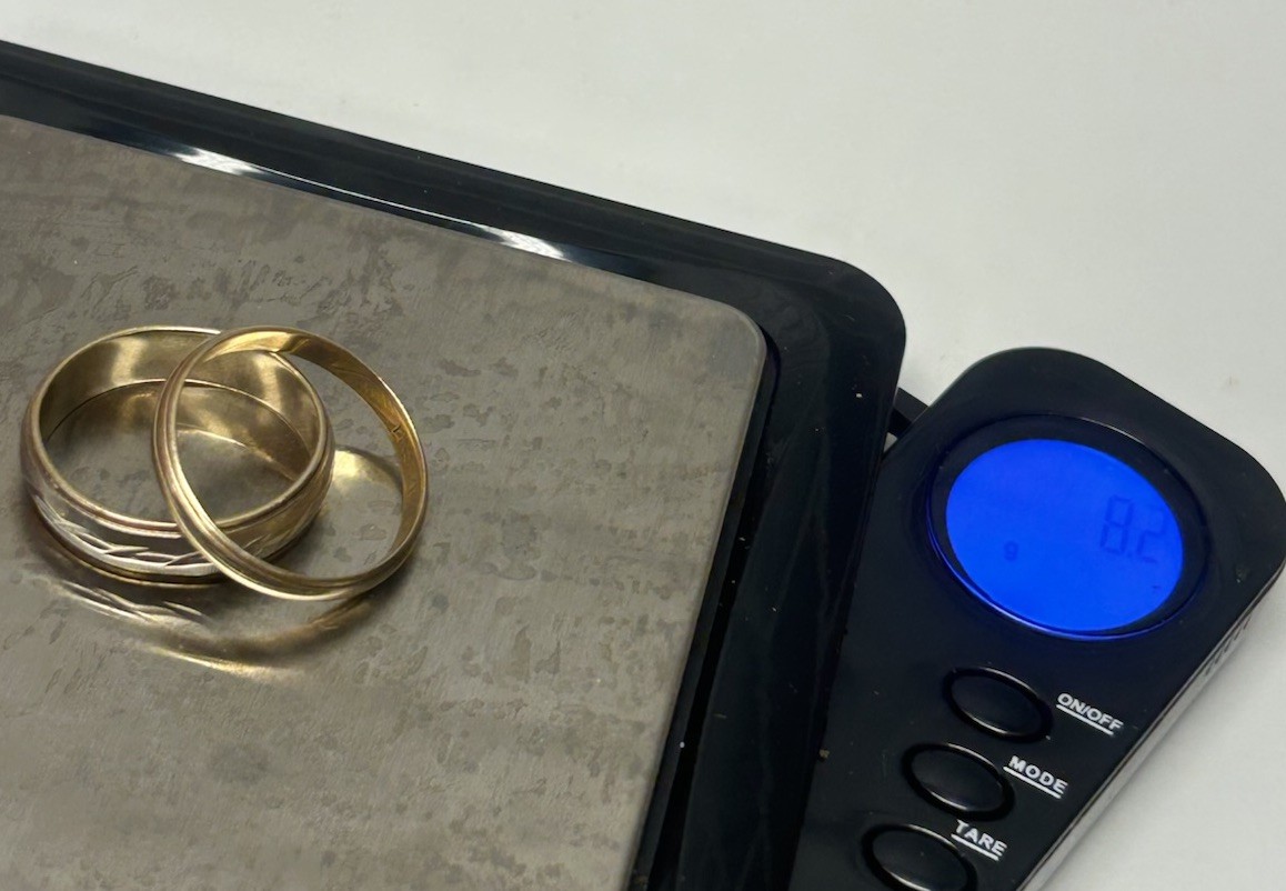 Vintage 14k ArtCarved Gold Band & Two-Tone Gold Ring Minimalist Wedding Set 8g