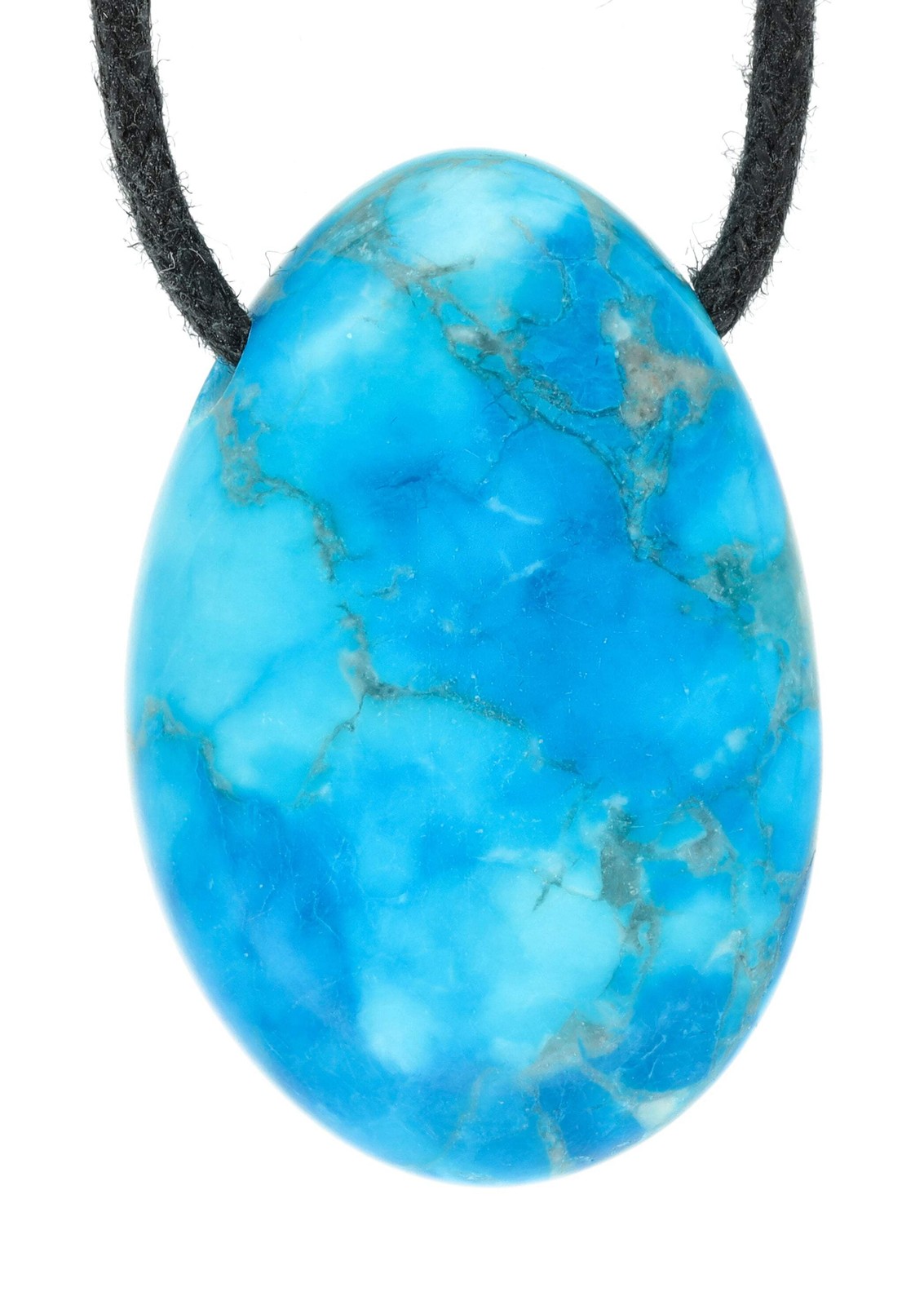 Turquoise rec. Drilled Cotton Ribbon Drop Pendant | Gemstone Jewellery