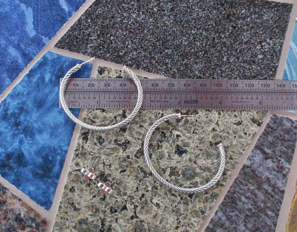Current Item – David Yurman Cable Hoop Earrings – 2 Inches – DY Backs