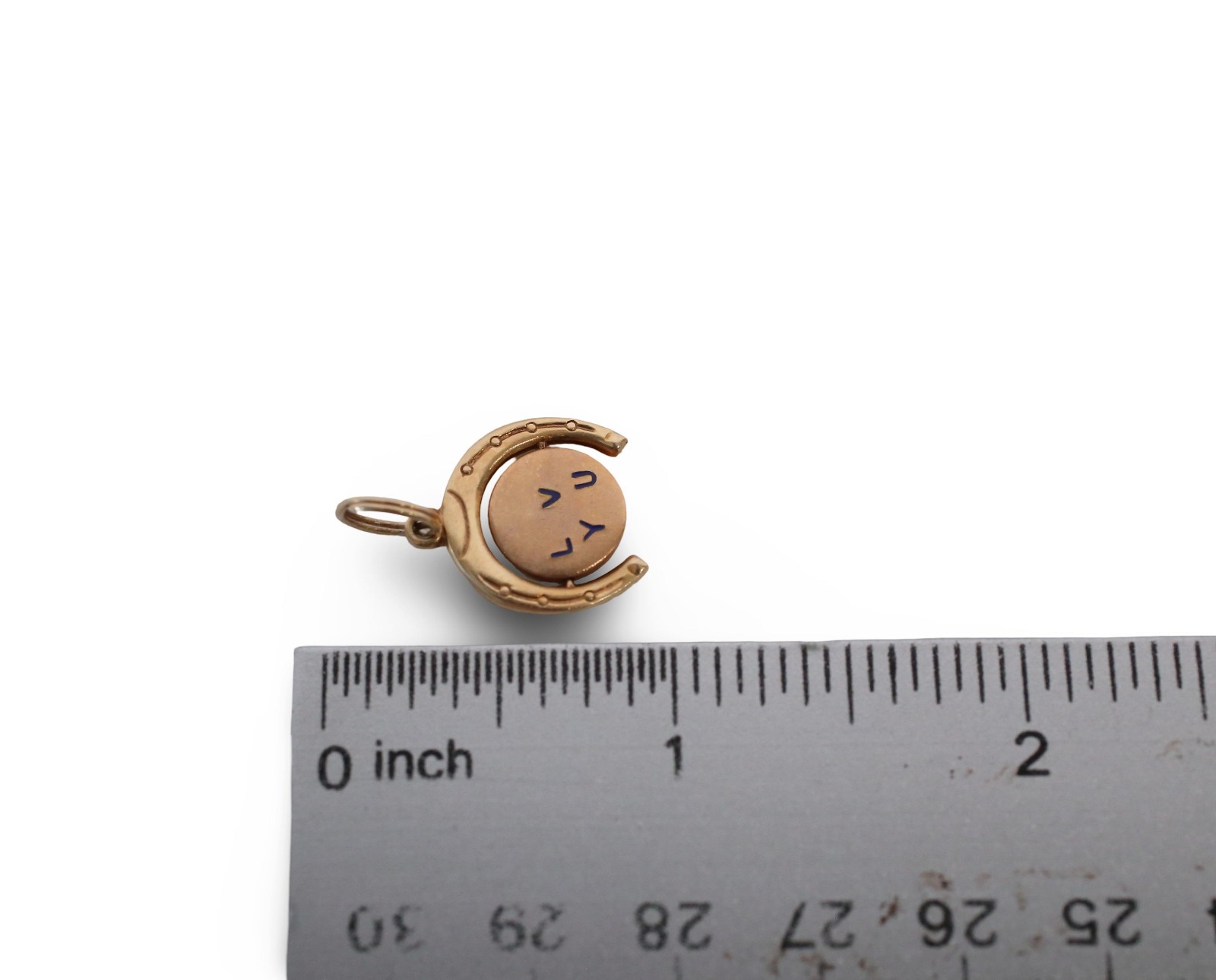 Vintage 14k Gold Horseshoe I LOVE YOU Spinner Charm, 3.2 Grams