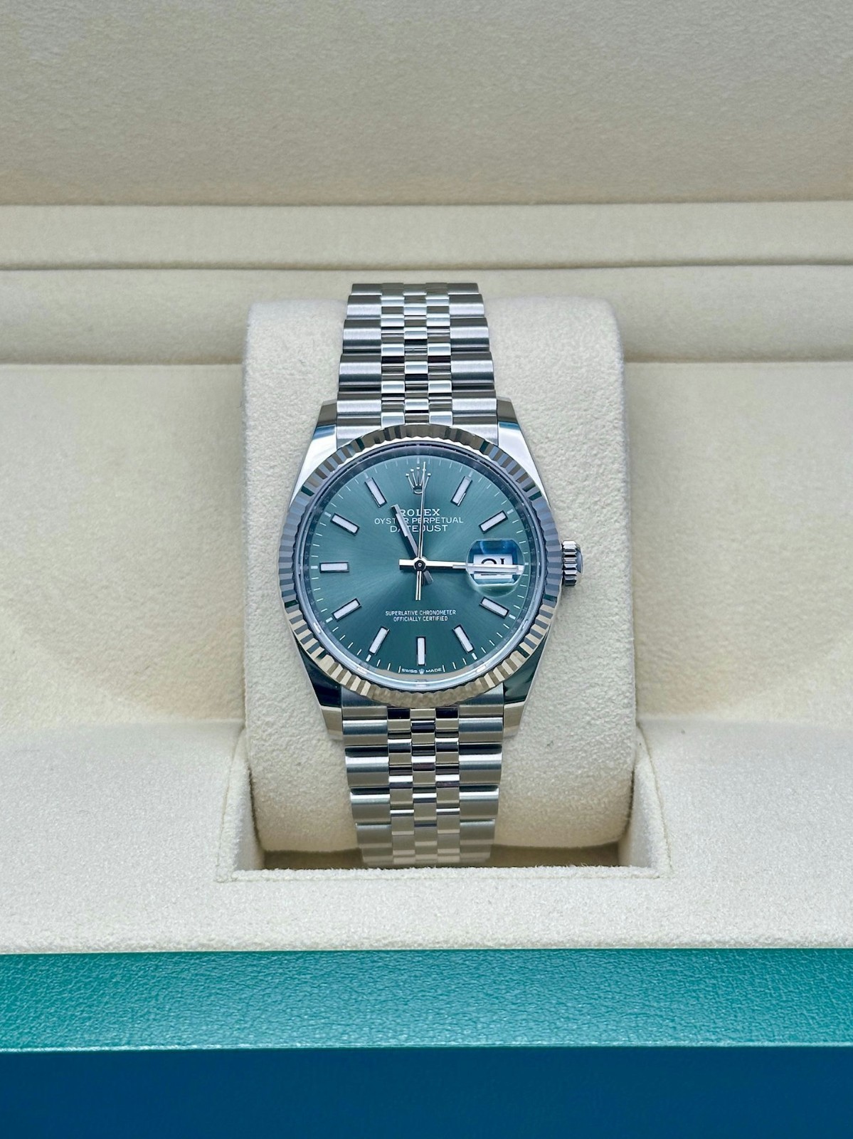 Rolex Datejust 126234 Jubilee Bracelet Mint Green Dial NEW 2026