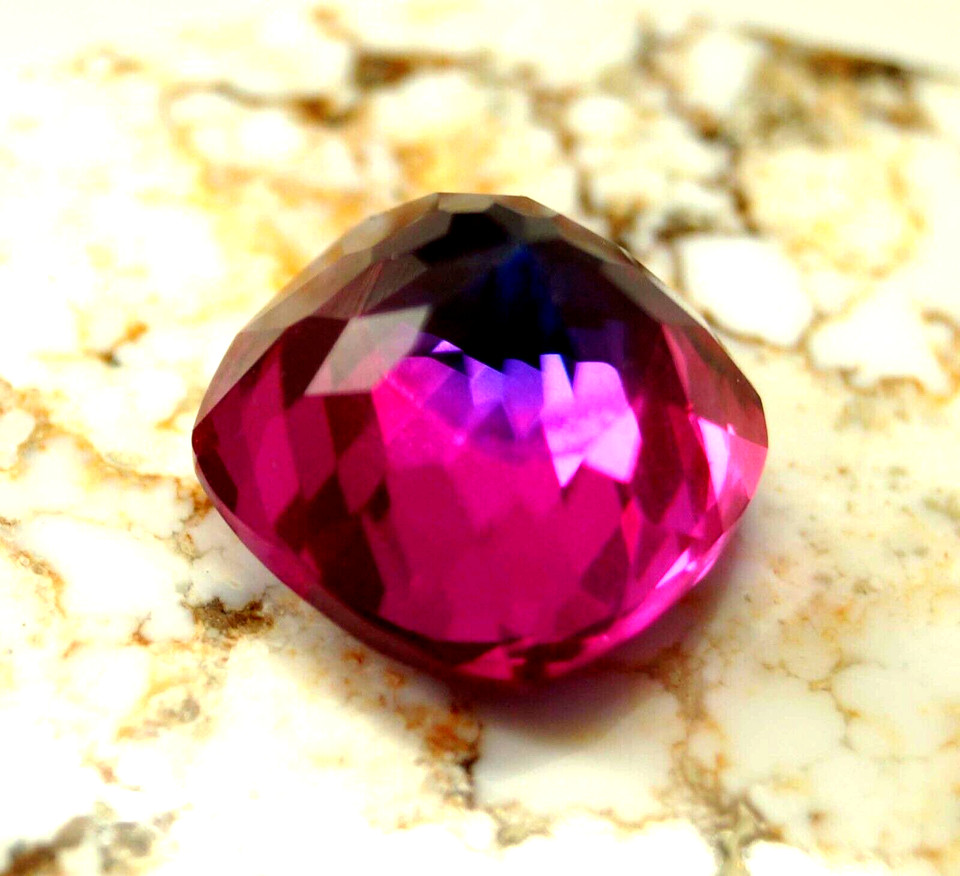 AAA Pitambari Sapphire 11.9 CT+ Natural Bi-Colour Cushion Cut Loose Gemstone