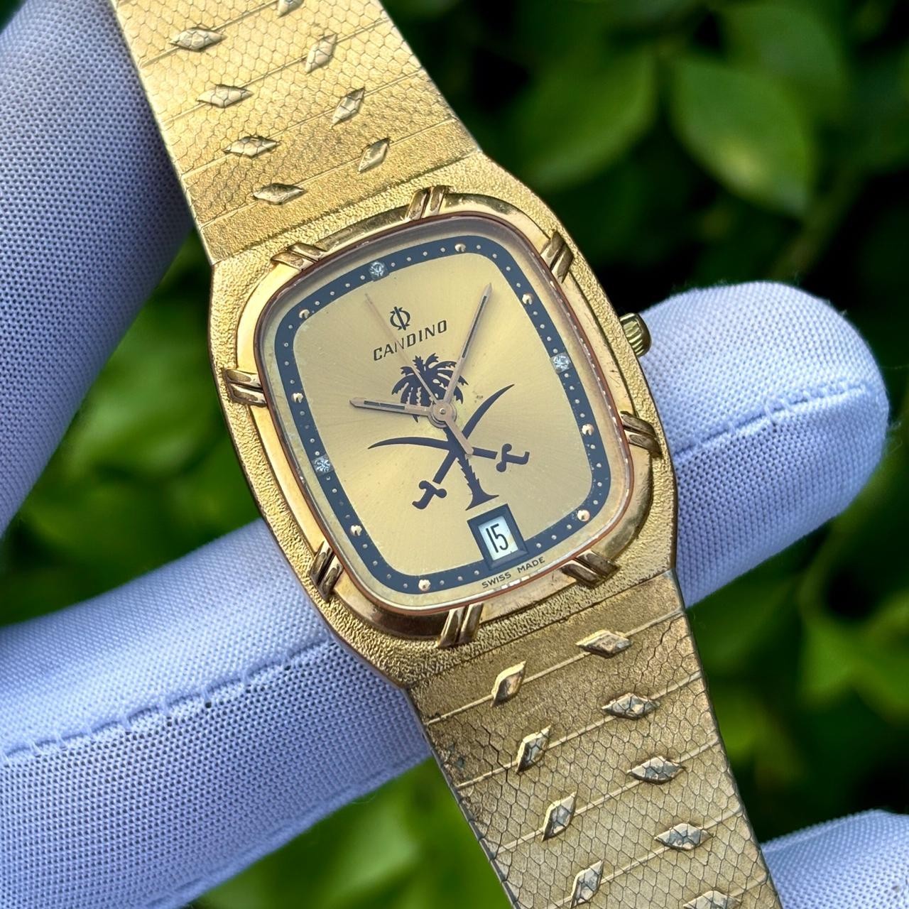 Rare Vintage Candino Saudi Arabia Logo Sapphire Crystal Swiss Men’s Quartz Watch