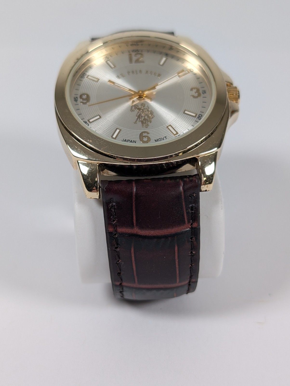 U.S Polo Assn. USC50011 Watch Brown Leather Strap 41mm NEW BATTERY
