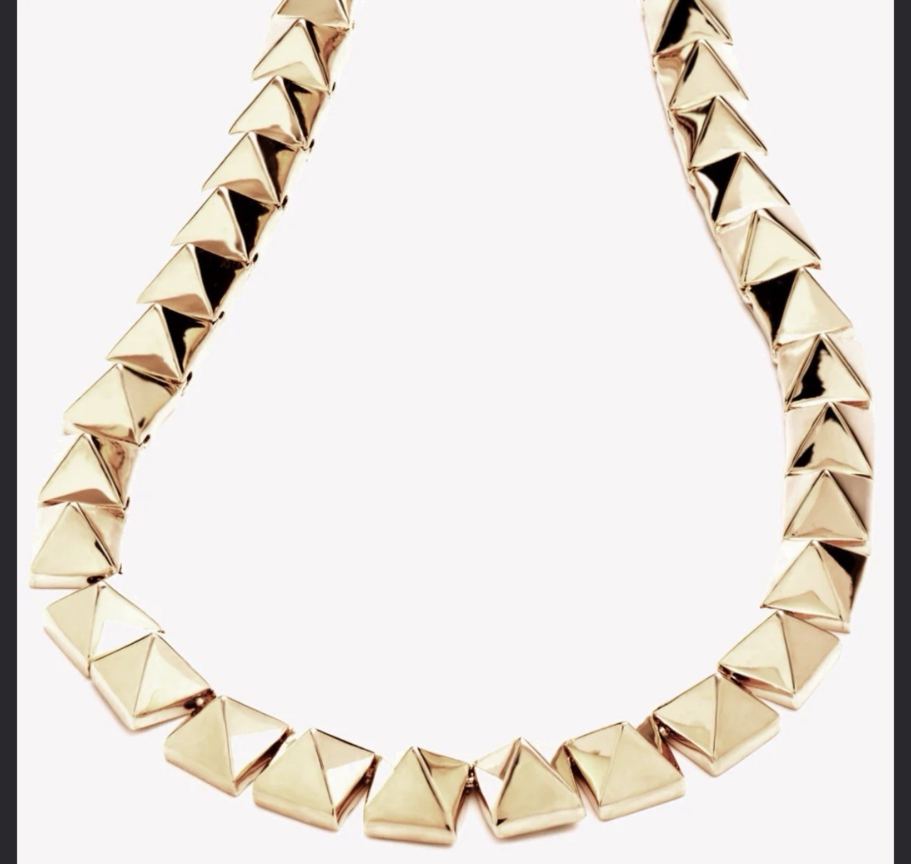Eddie Borgo Pyramid Necklace – 12K Gold Plated, 17’ Signature Piece Retail 500$