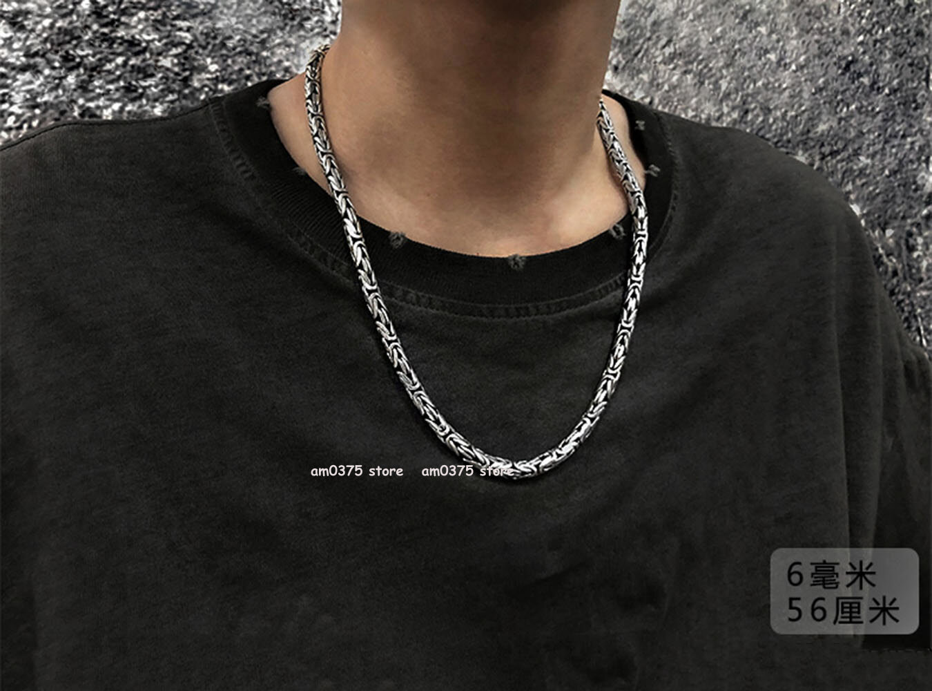 Real S925 Sterling Silver Necklace Women Man 4/5/6/7/8mm Round Byzantine Chain