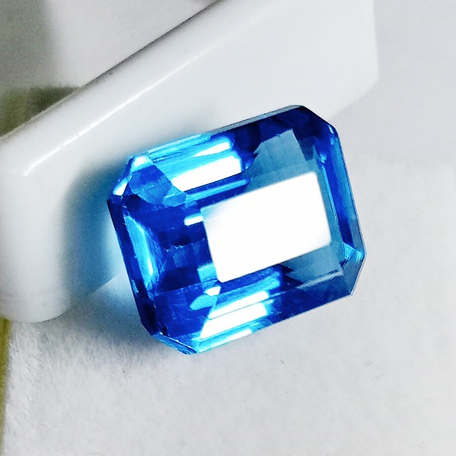 Natural Blue Aquamarine Emerald Cut Certified 10-12 Ct Stunning Loose Gemstone