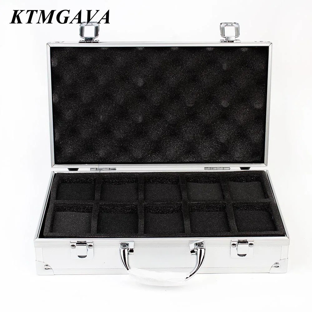 10/12/18 Slots Locking Watch Display Briefcase W/ Anti-Sleek Pads Box Jewellery