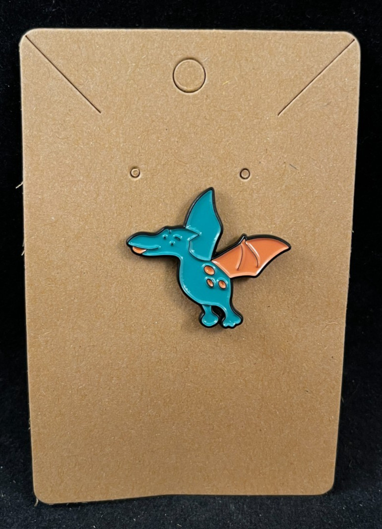 Blue & Pink Pteranodon – Enamel Pin – Novelty – Dinosaur – About 1 Inch High