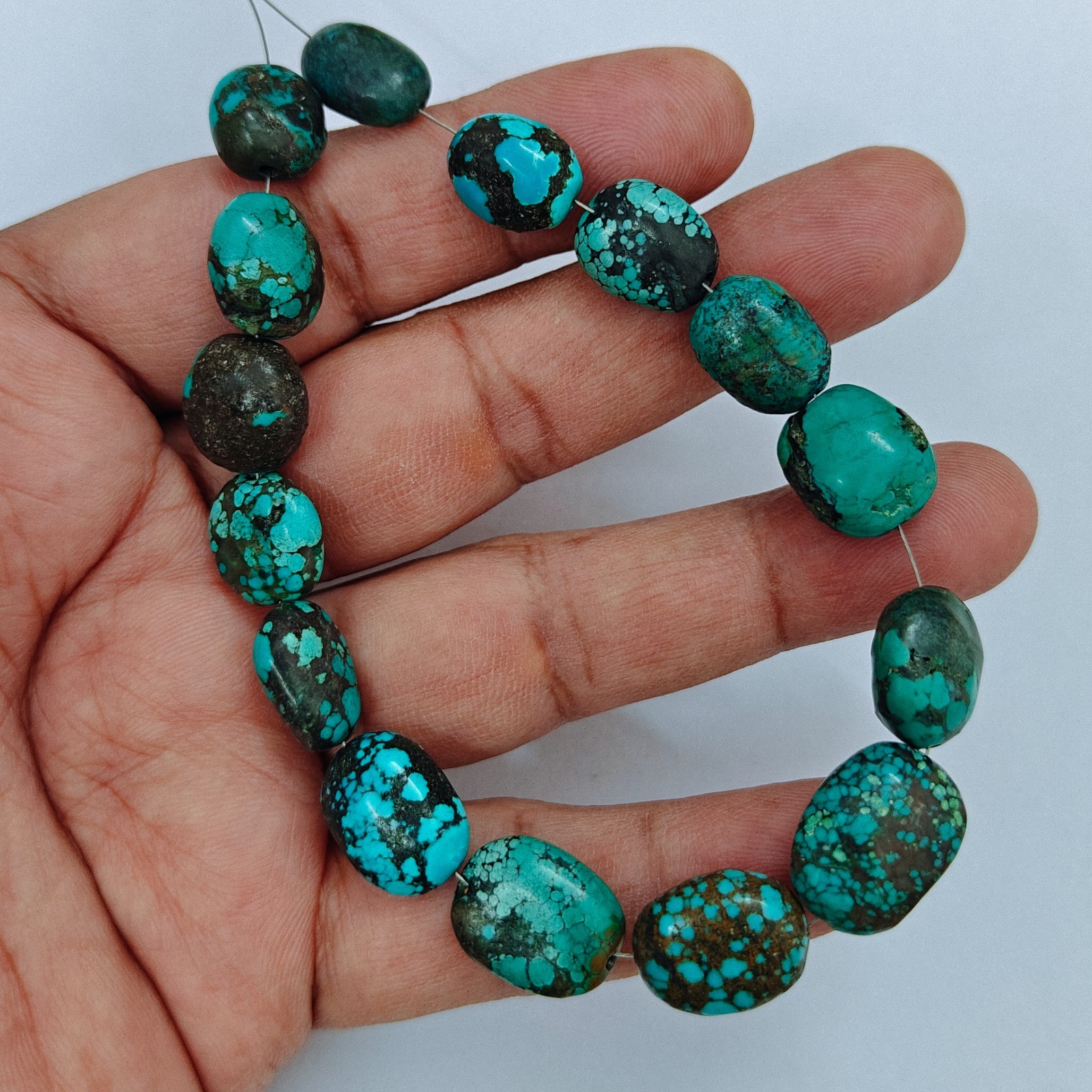 Turquoise Oval Shape Beads Gemstone Genuine Natural Tibet Turquoise Loose Beads
