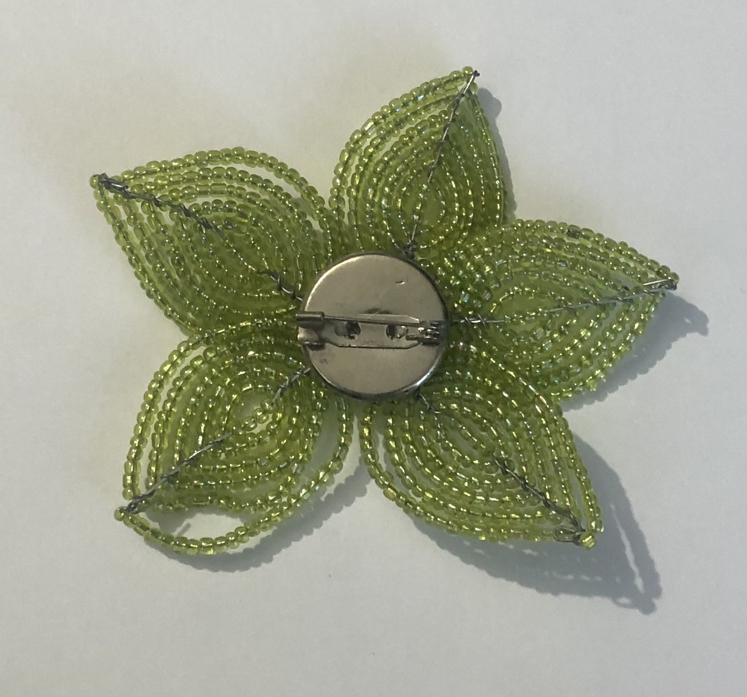 Gorgeous Green Beaded Flower Brooch Fashion Jewelry ETS50C26