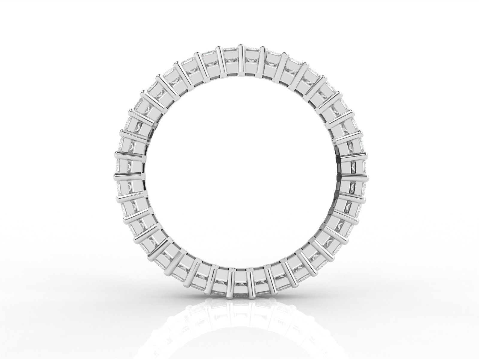 1.90 Ct 14k White Gold Emerald E-F VS Eternity Band In Lab Grown Diamond (HPHT)
