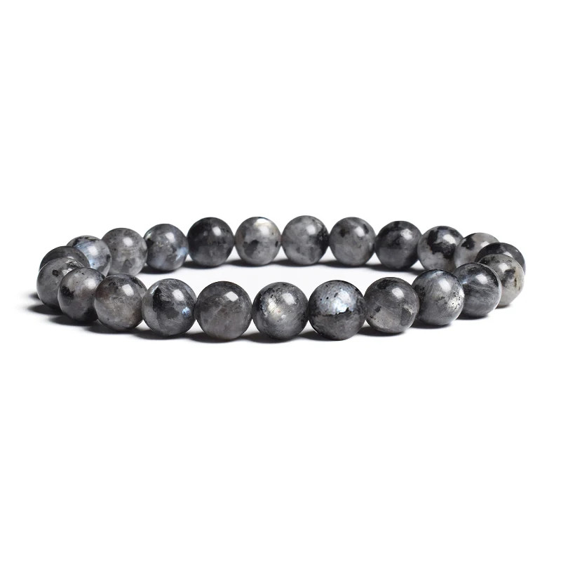 Labradorite Bracelet Round Beaded Band Flash Spectrolite Moonstone 1 Pc