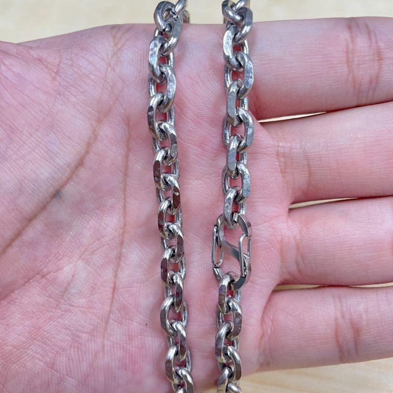 7mm TA1 Pure Titanium Necklace Ice Crystal Titanium Angle Chain Anti Allergic