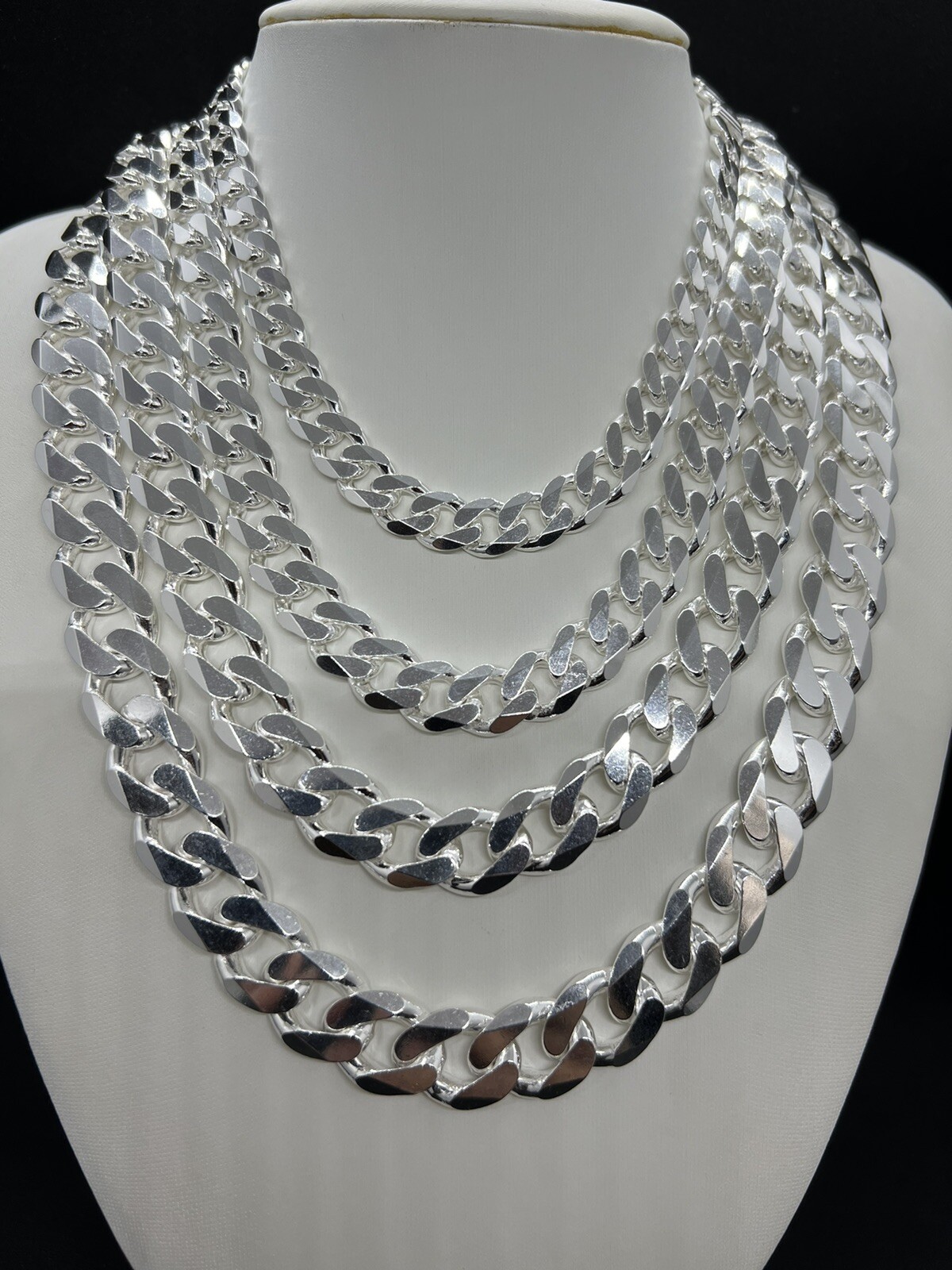 925 Sterling Silver Cuban Curb Link Chains Men’s/Women’s 10mm – 15mm 16″-30″