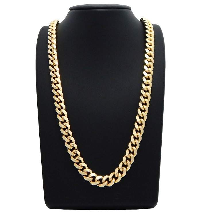 MIAMI CUBAN LINK CHAIN & ROPE CHAIN 14K GOLD PLATED 30″ 3 PIECE SET NECKLACE