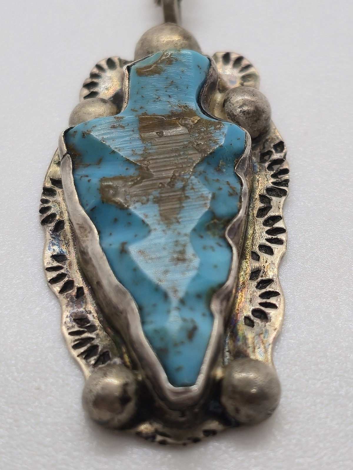 Vtg 1970s Navajo Sterling Silver Turquoise Coral Buckle Pendant Set Signed Begay