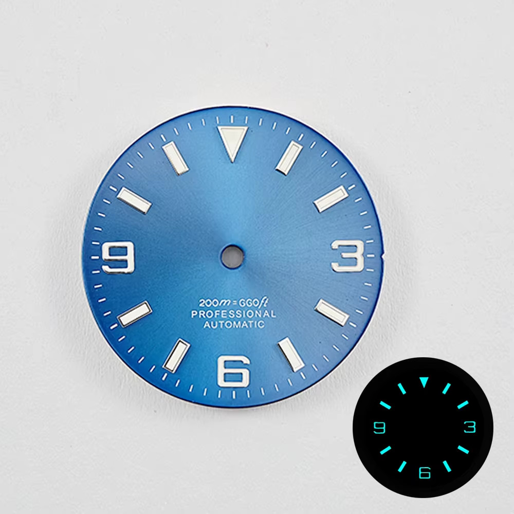 NH35 29Mm No Logo Watch Dial Fit NH35A NH36 NH38 Movement Blue Green Luminous Ro