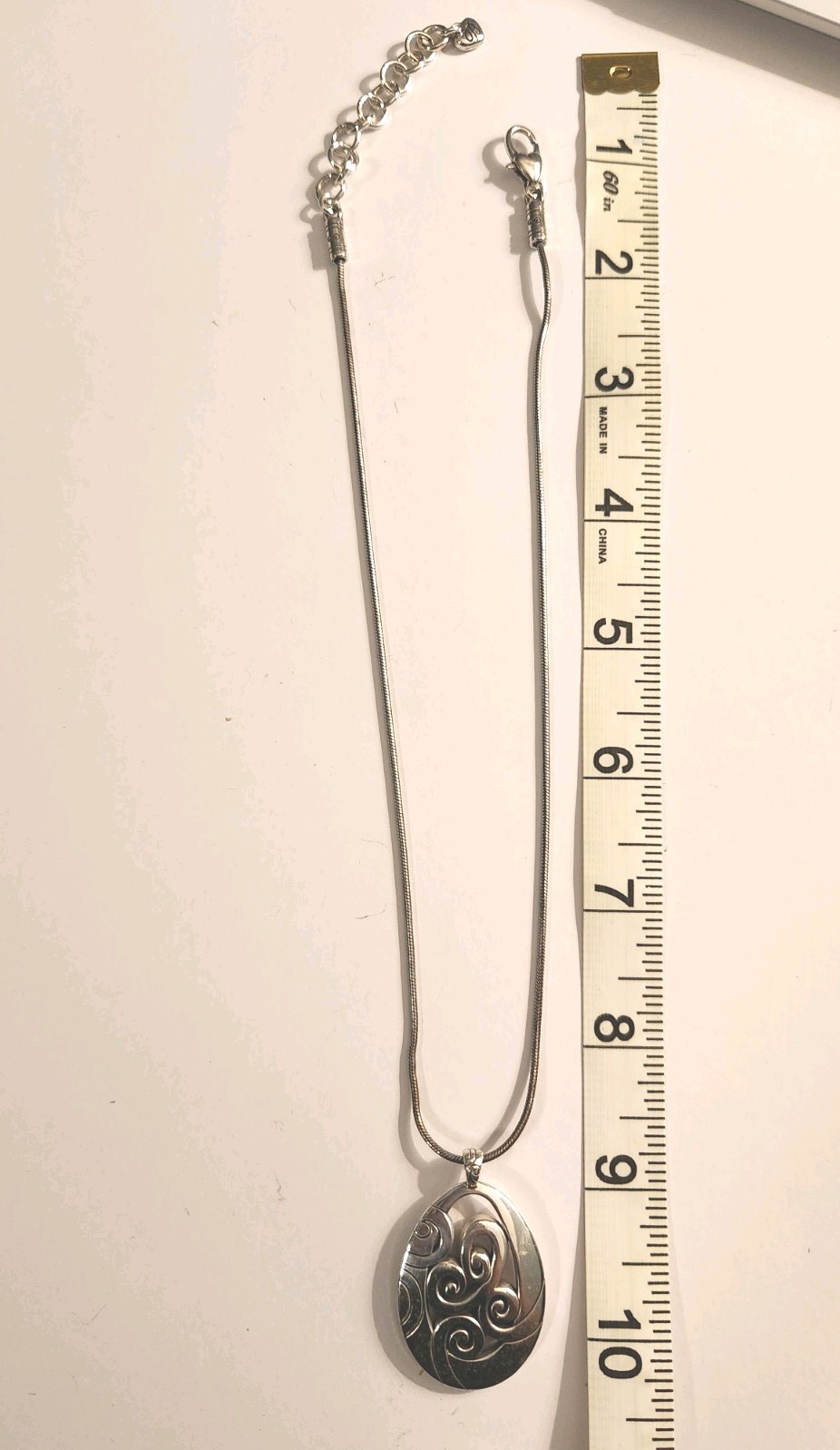 Brighton Mingle Silver Tone Swirl Pendant Necklace 18″ –Elegant Classic
