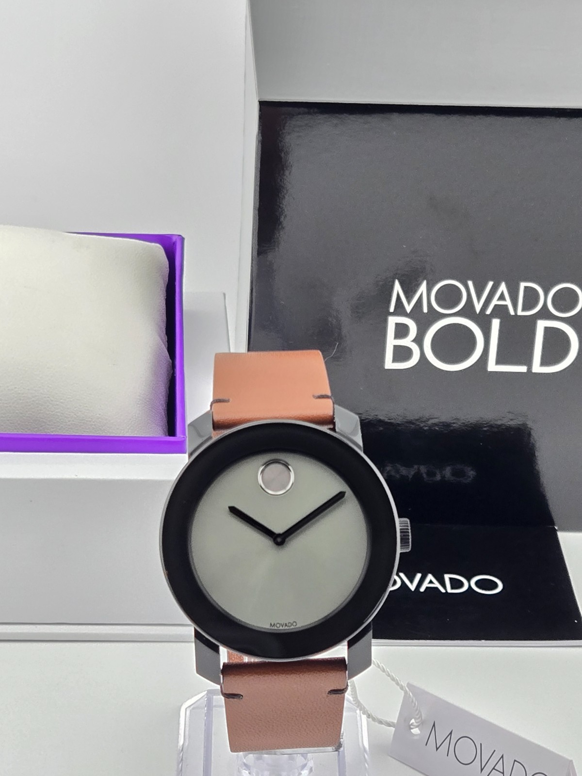 Movado Bold Gray Dial Brown Leather Band Men’s Watch – 3600442 ($395 MSRP)