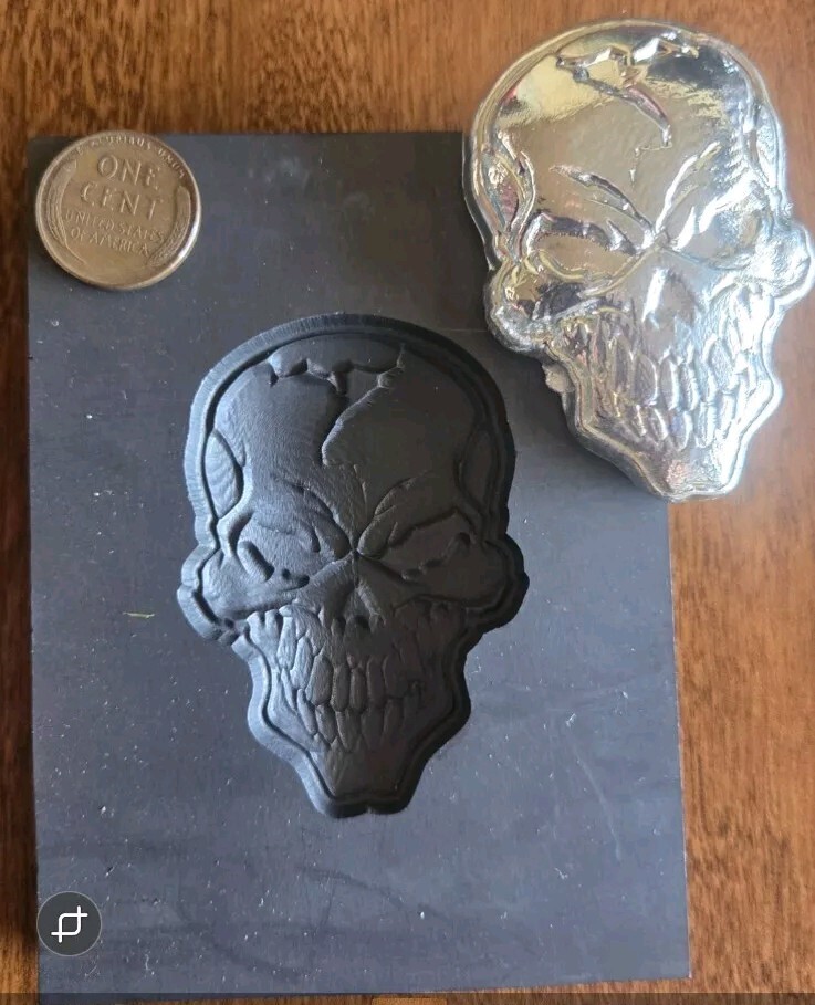 Angry Skull Graphite Ingot Mold for Gold Silver Copper Melting Casting Refining