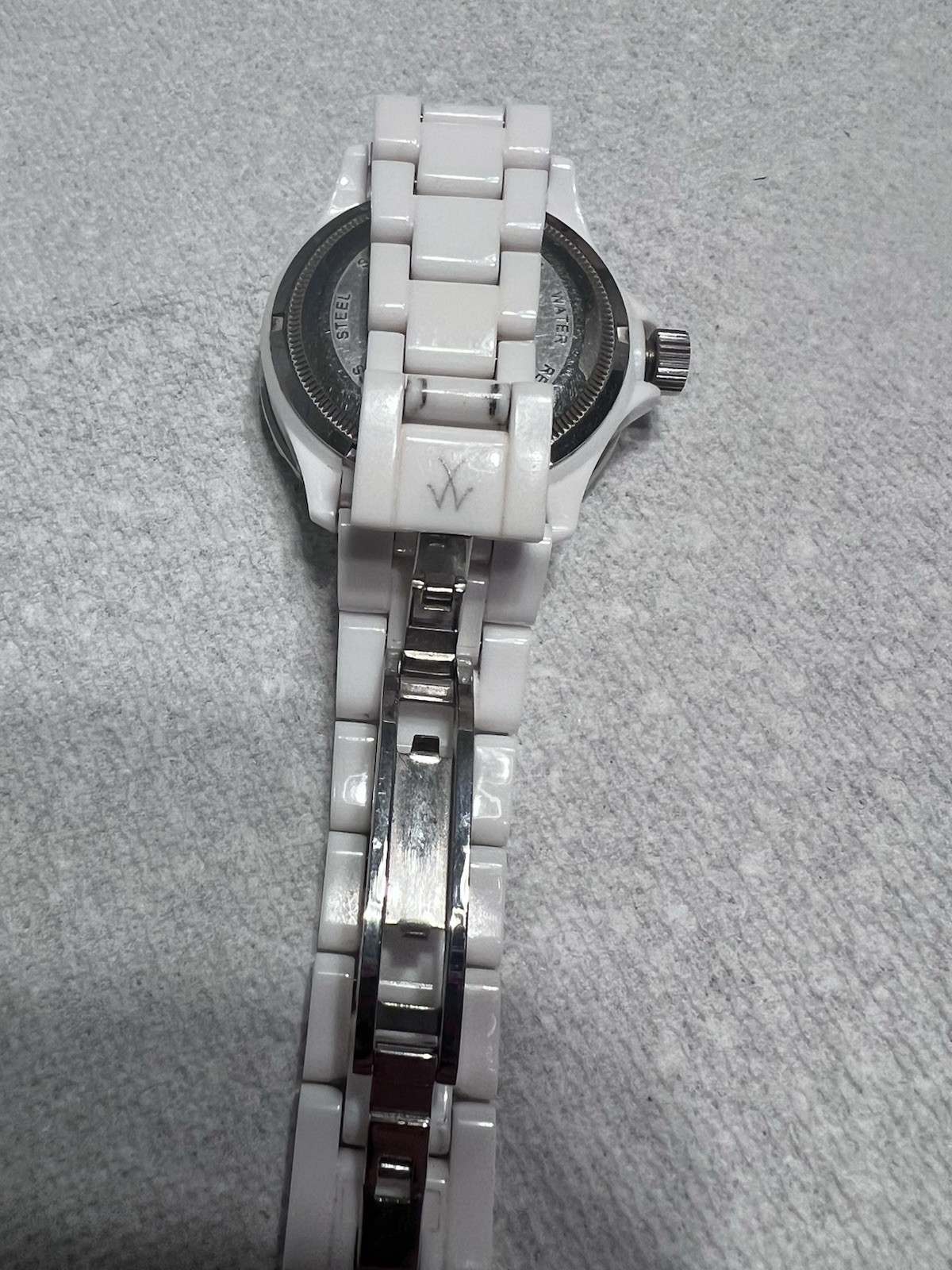 ToyWatch Women’s 40mm Quartz Analog Date 5 ATM White Bracelet Gem-Set Bezel