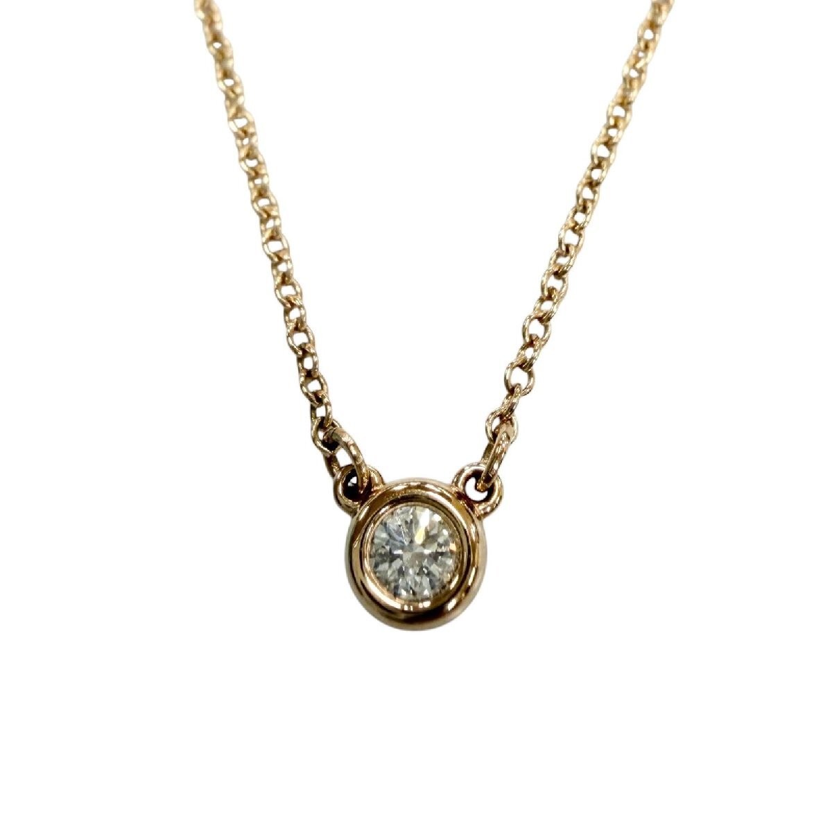 Tiffany & Co. By The Yard 750PG Approx. 0.14CT 1P Diamond Necklace Gold 2.3 g