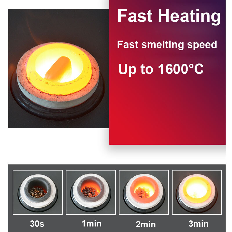 1/2/3KG 220V Medium Frequency Induction Gold Melting Furnace Jewelry Casting Kit