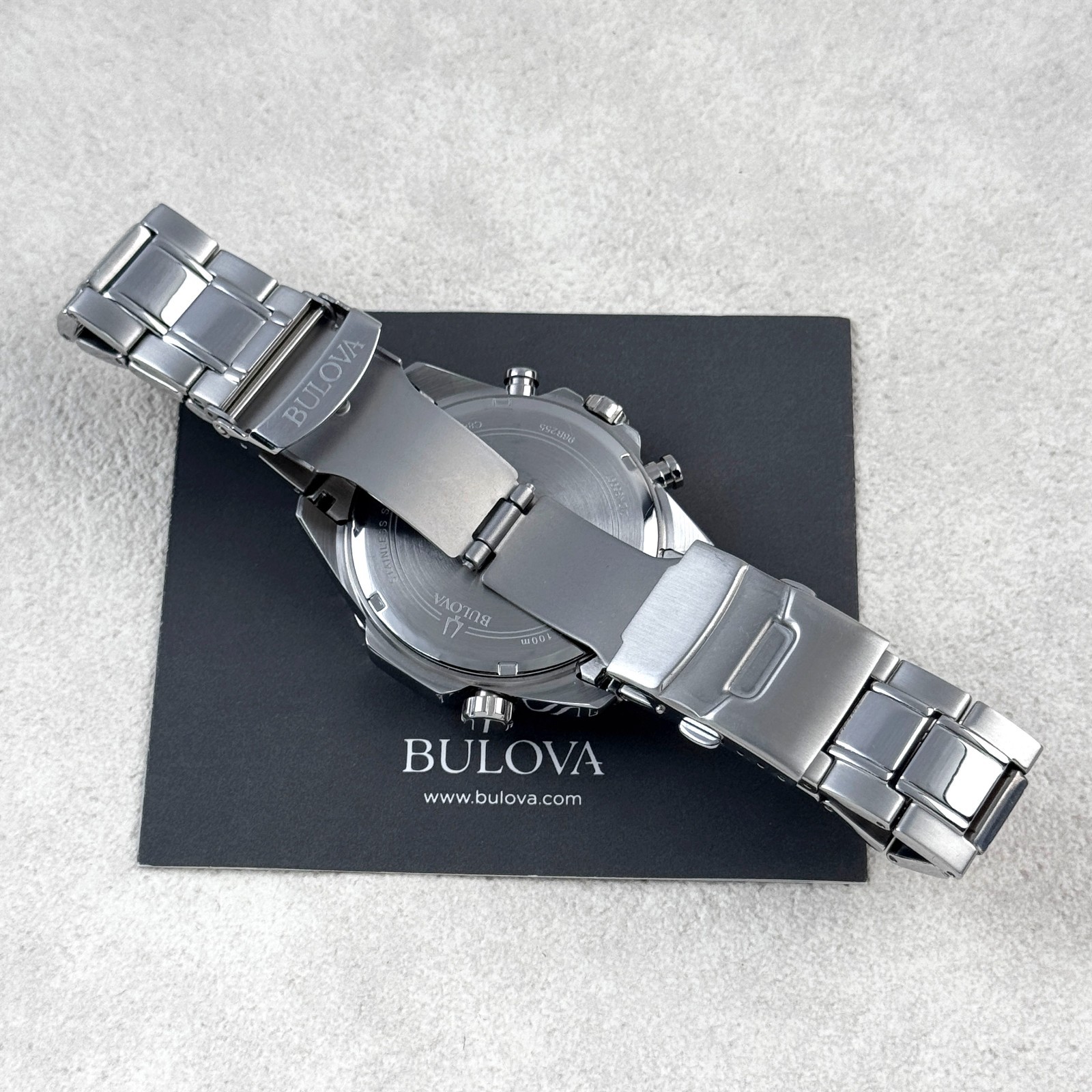 Bulova Men’s Marine Star 96B255 White Dial Stainless Steel Chronograph Watch