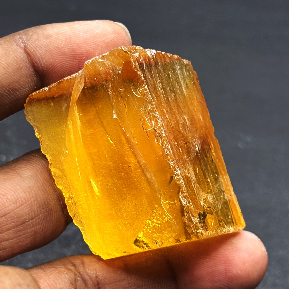 Huge Size Lite Orange Rough Uncut 157 Ct Lab-Created Sapphire Gemstone Certified