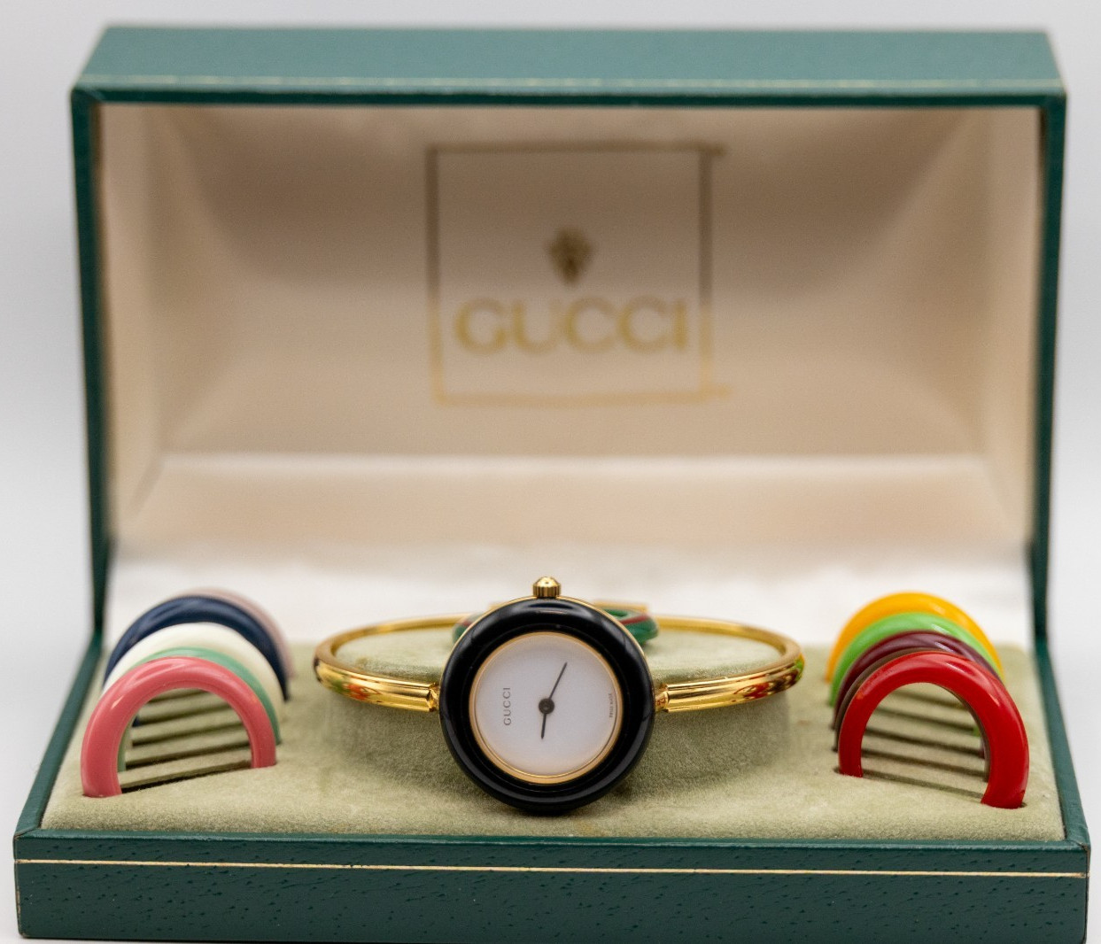 【Box&Paper】GUCCI Change Bezel 11/12.2 1100L Gold Vintage Quartz Woman’s Watch