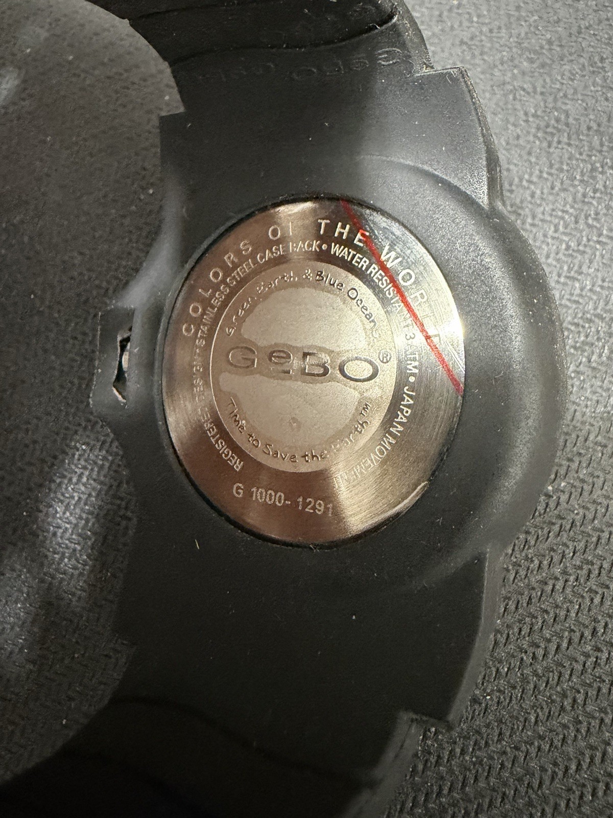 GEBO Time To Save The Earth Watch – 2 Straps Red & Black – Old Stock