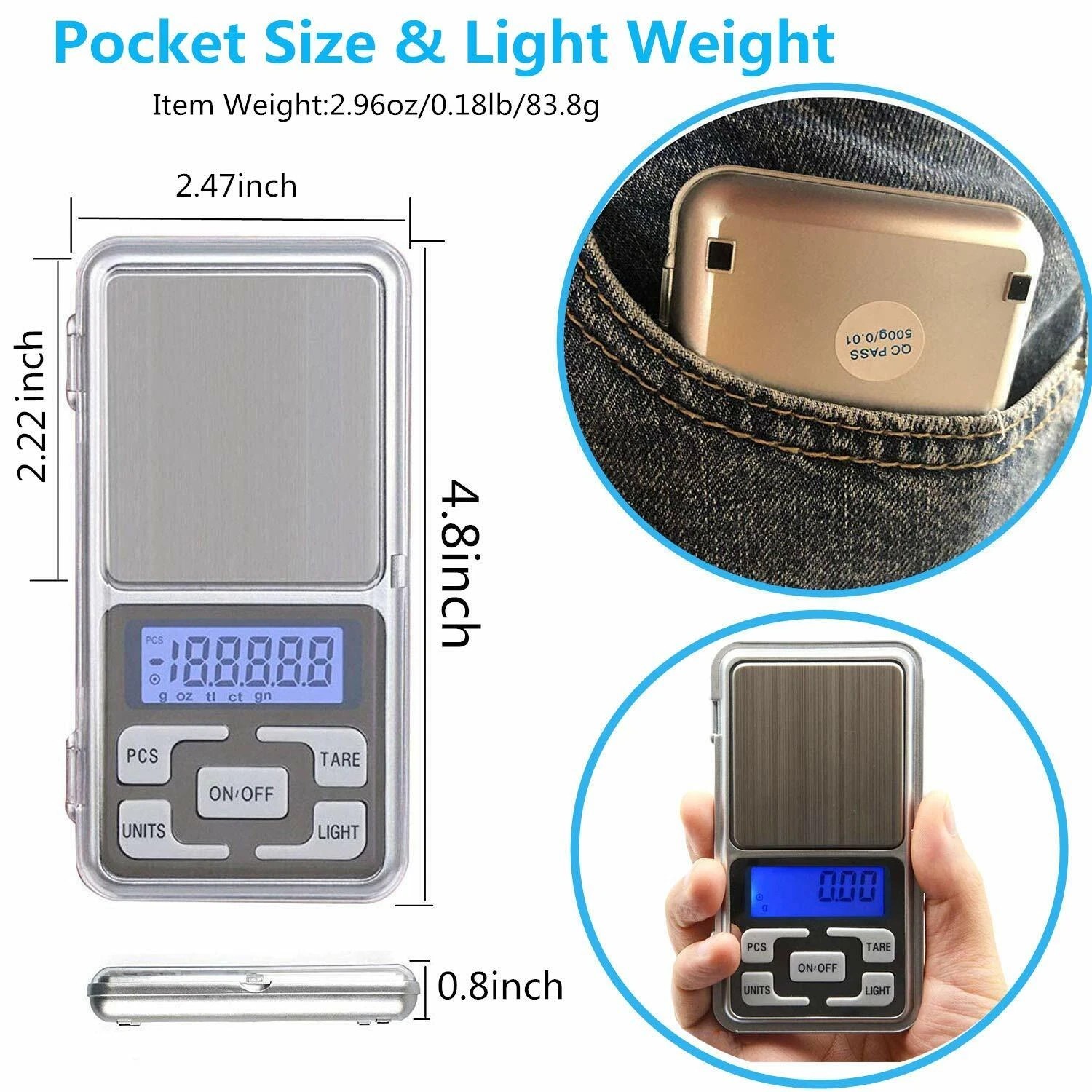 Portable 200g x 0.01g Mini Digital Scale Jewelry Pocket Balance Weight Gram LCD