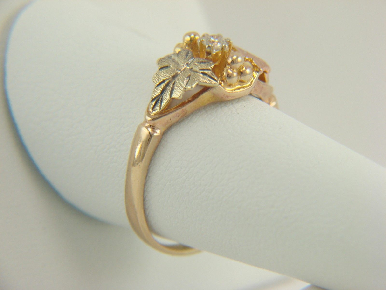 Landstroms 10K Black Hills Gold Diamond Ring Size 8.34