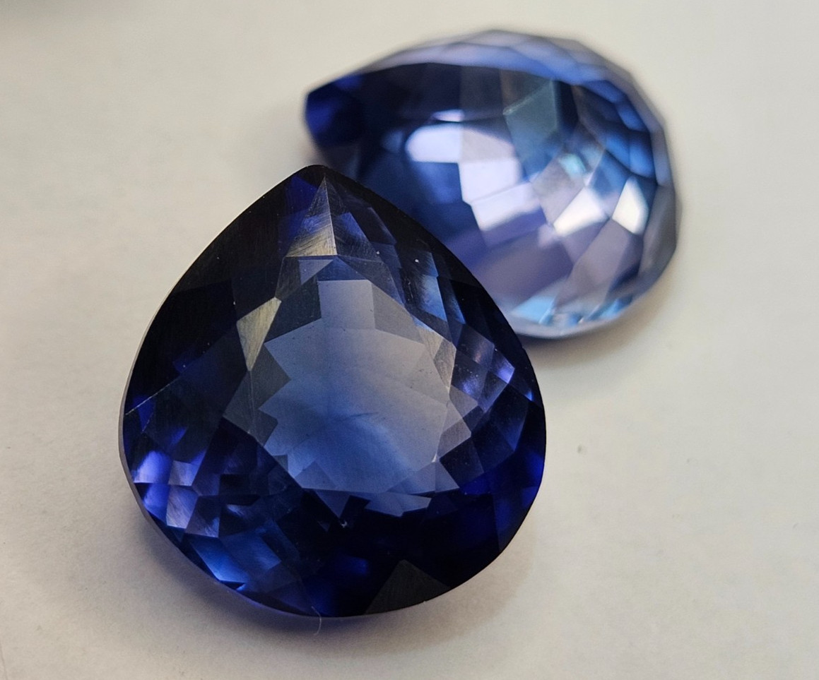 Tanzanite Pear Cut Blue Natural 31-32 Ct Pair Gemstone For Earring Making FR-581