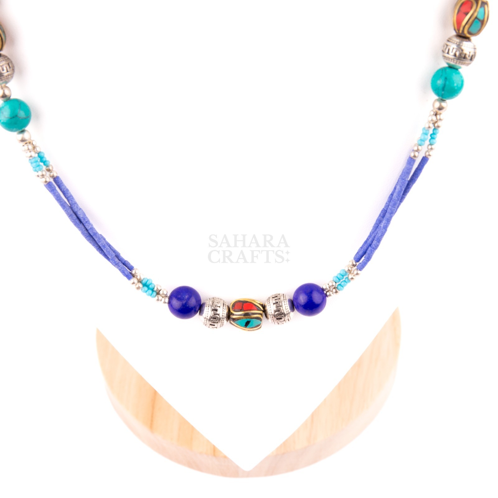 Tibetan Beaded, Turquoise Lapis Lazuli Beads, Traditional Tibetan Bead Jewelry,