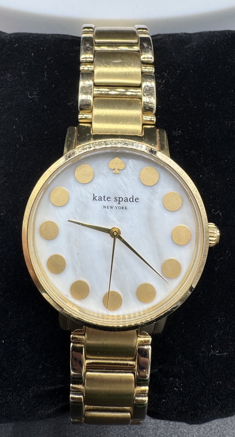 Kate Spade New York Metro Dot Womens Gold Stainless Analog Quartz Watch 0737