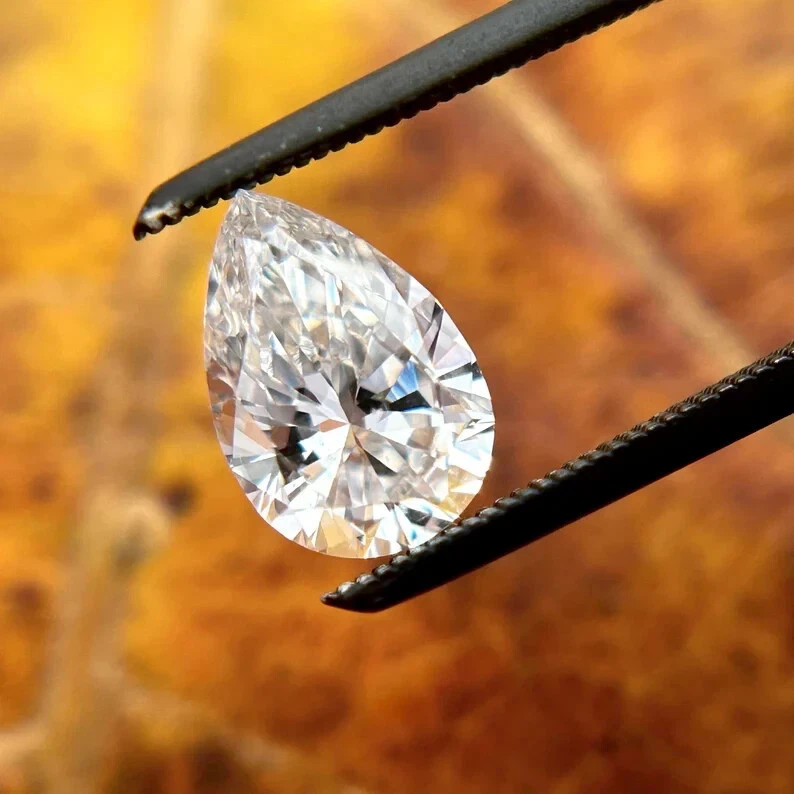 1.65 CT Natural White Diamond Pear Cut VVS1 D Grade GDGL Certified H15