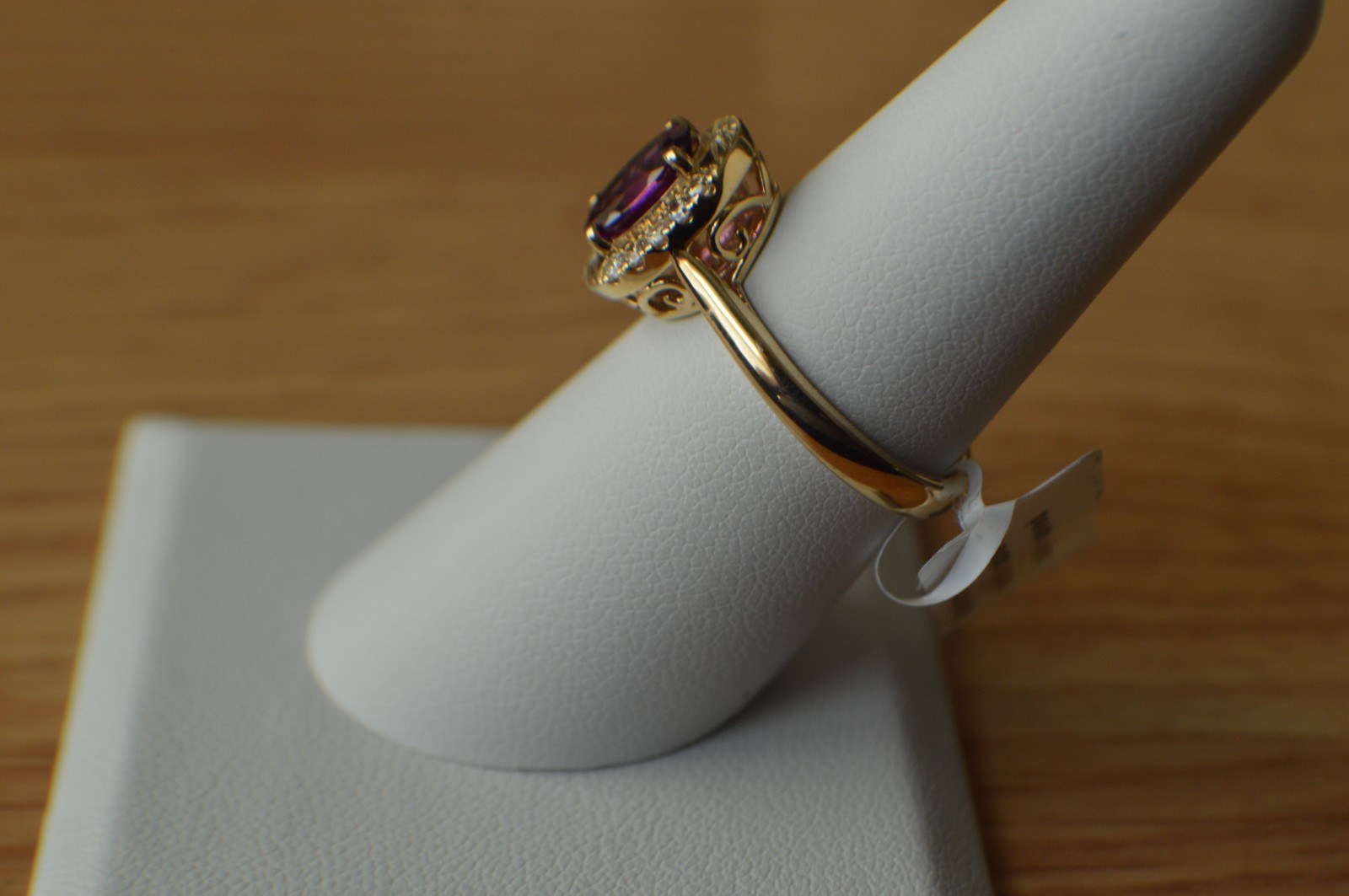 1.60ct Premium Ember Garnet / Diamond Ring 10K Yellow Gold Size 7