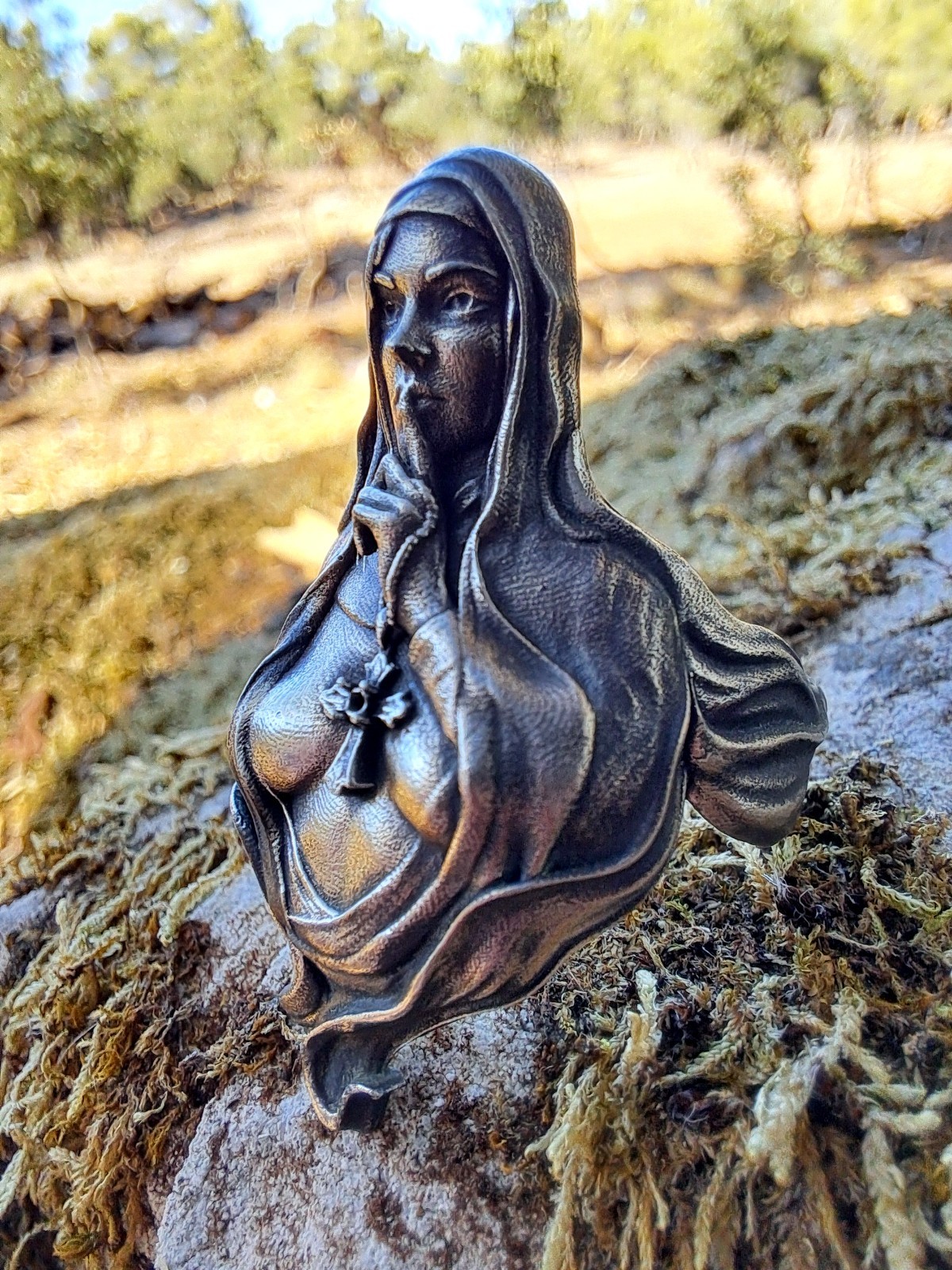 925 Sterling Silver Nun Ring – Gothic Seductive Religious Statement Ring
