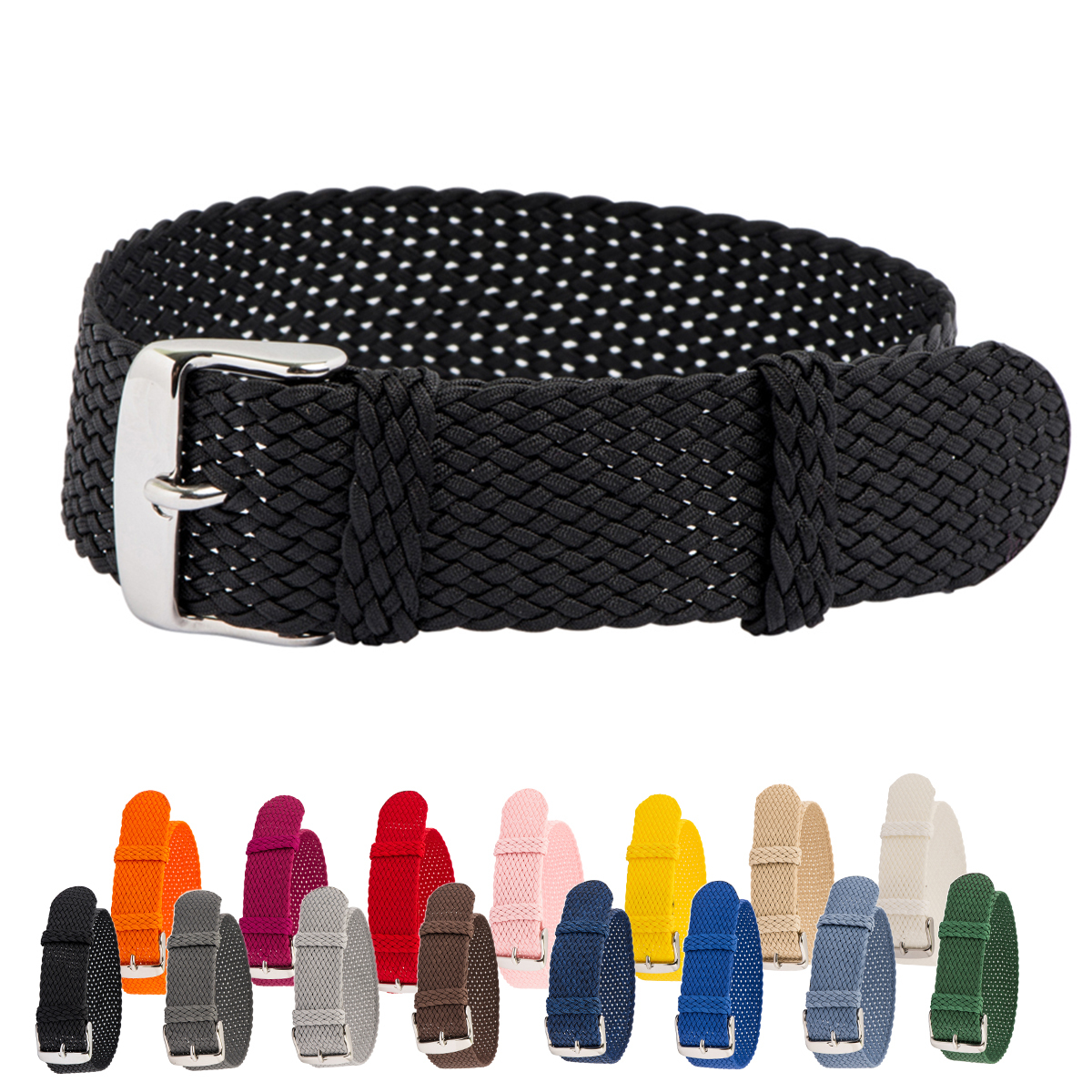 CWS Perlon Pass through one piece replacement Braided Watch Strap