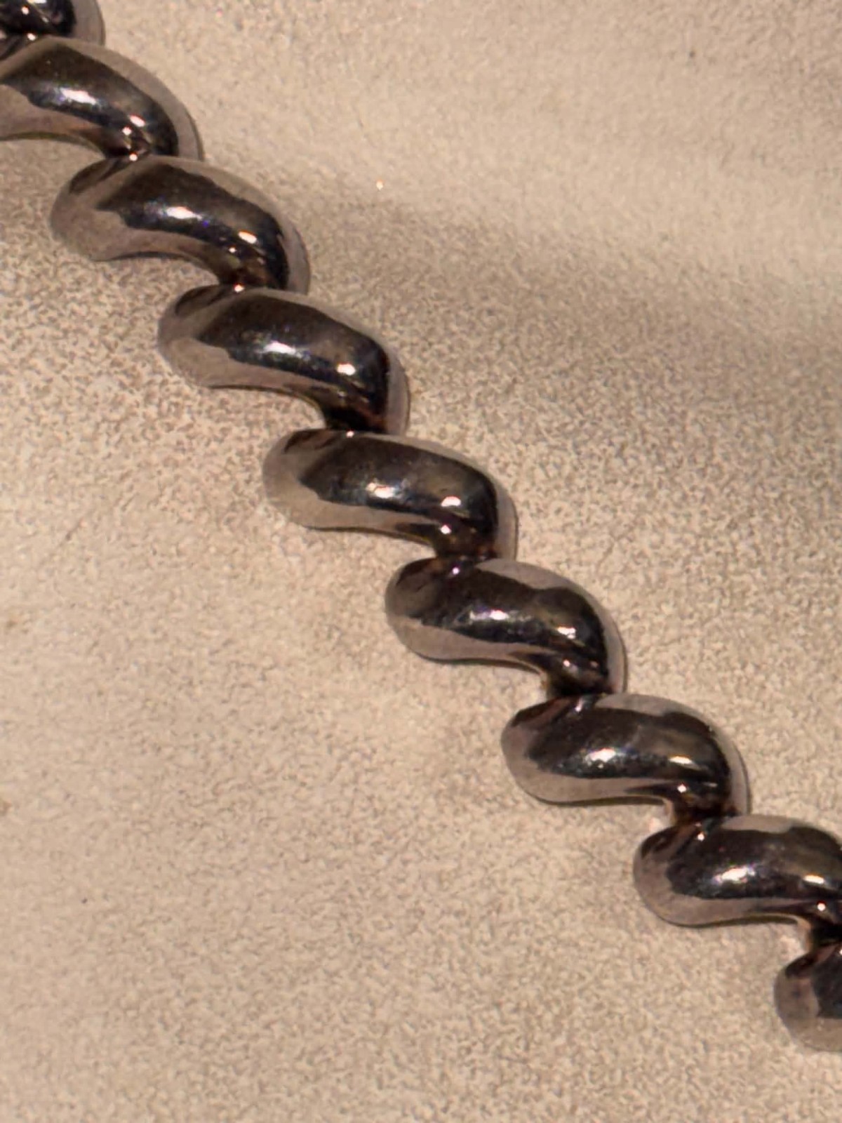 Vintage San Marco 925 Sterling Silver Macaroni Link Chain 19” Necklace 45 Grams