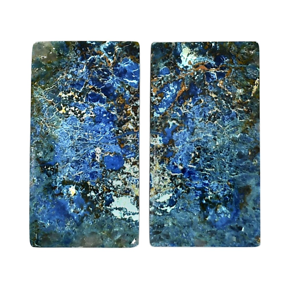 Natural Shattuckite Pair 13.5×25.3×4.3 mm Baguette Polished Gemstone LS39-04630