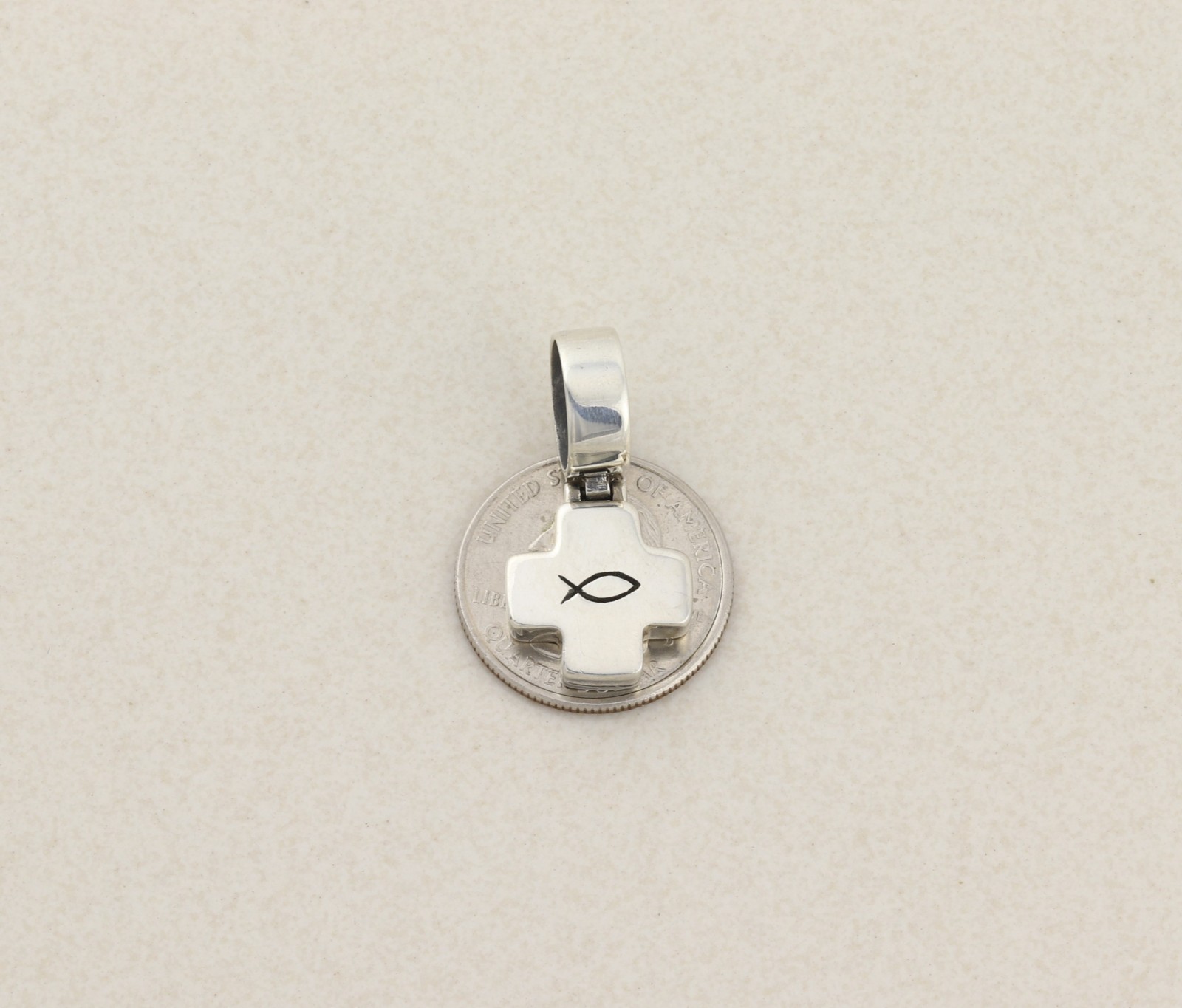 Pendant Only Sterling Silver Ithaca Cross Christian Pendant 1 1/4″ x 5/8″