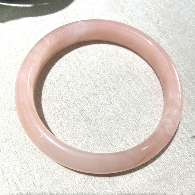 Certified Natural Grade A Pink Peach Blossom jade jadeite Bangle Bracelet