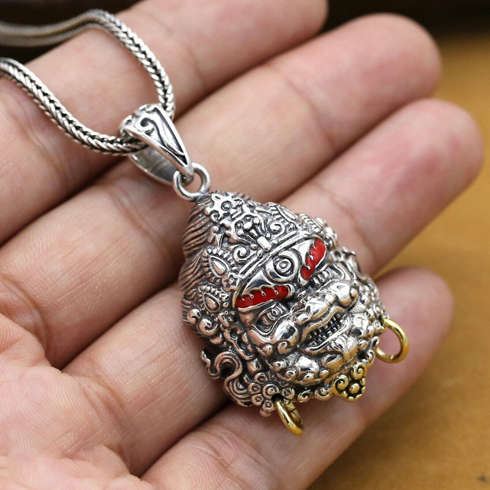 Pure S925 Sterling Silver Men Women Bless Lucky Patronus God Of Wealth Pendant