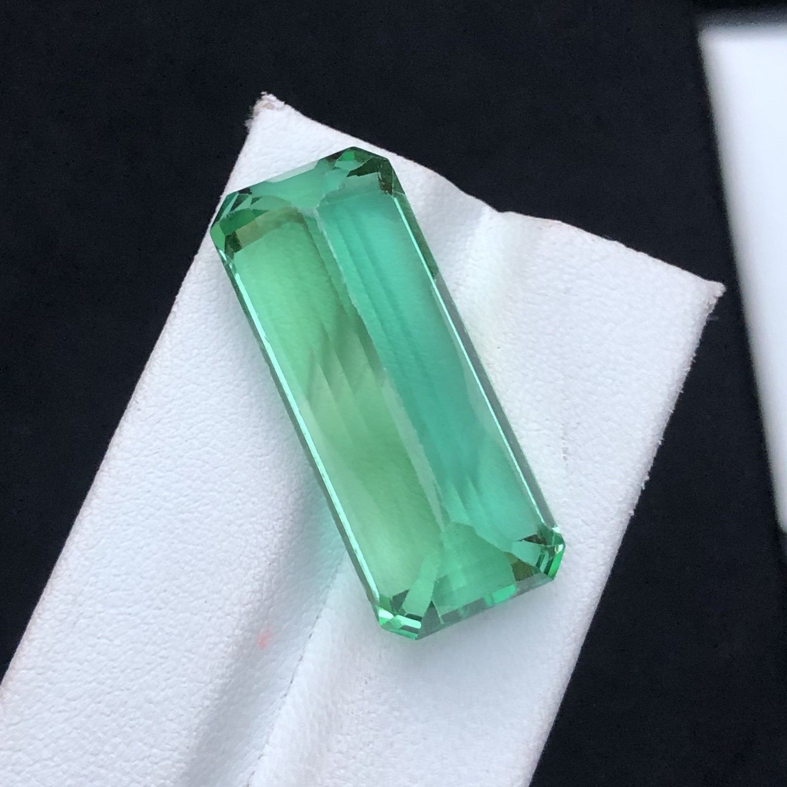 42 Ct Natural Green Kunzite Gemstone Octagon Cut Faceted Loose Collector Stone